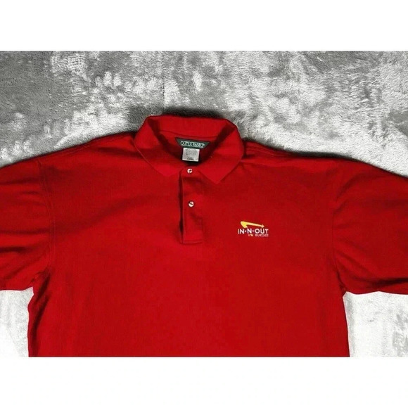 In N Out Burger Men's Red Polo Shirt Fast Food Restaurant Cotton Size XL - Picture 2 of 10